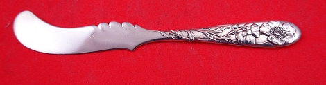 Butter Spreader flat handle w/ poppy motif  6